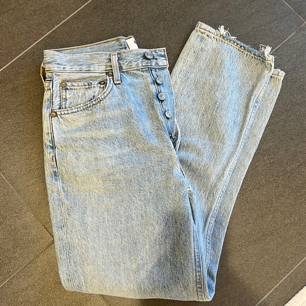 Agolde Riley High Rise Straight Crop Jeans